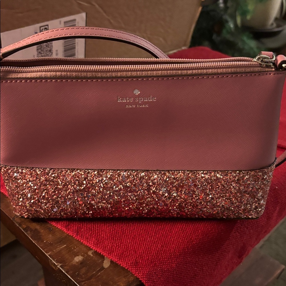Kate Spade Mauve and Glitter Crossbody Bag